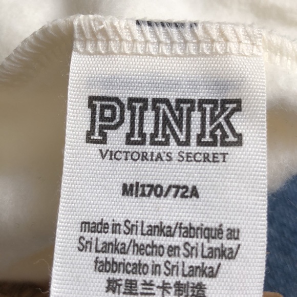 NWT PINK Victoria’s Secret Fold-over Short. Medium. Cream/ivory color. Fleece. - Picture 13 of 16